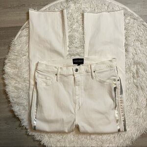 BLACK Orchid Cindy Racer Flare Slant Fray Hem Jeans